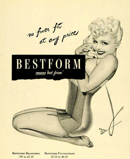 Bestform Brassieres Pin-Up By George Petty | Sex Appeal Vintage Ads and Covers 1891-1970