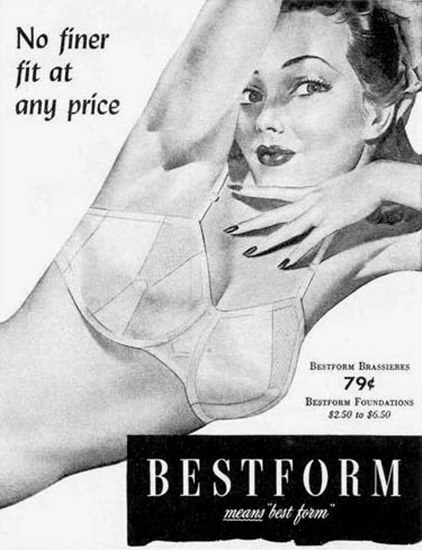 Bestform Girdles And Brassieres No Finer Fit 1944 | Sex Appeal Vintage Ads and Covers 1891-1970