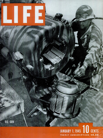 Big Gun 1 Jan 1945 Copyright Life Magazine | Life Magazine BW Photo Covers 1936-1970