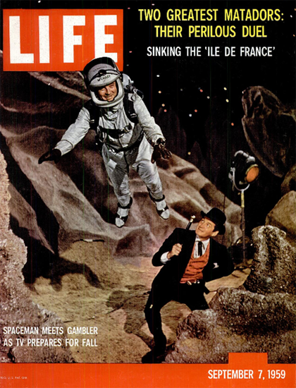 Bill Lundigan Gene Barry TV Fall 7 Sep 1959 Copyright Life Magazine | Life Magazine Color Photo Covers 1937-1970