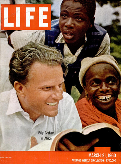 Billy Graham in Africa 21 Mar 1960 Copyright Life Magazine | Life Magazine Color Photo Covers 1937-1970