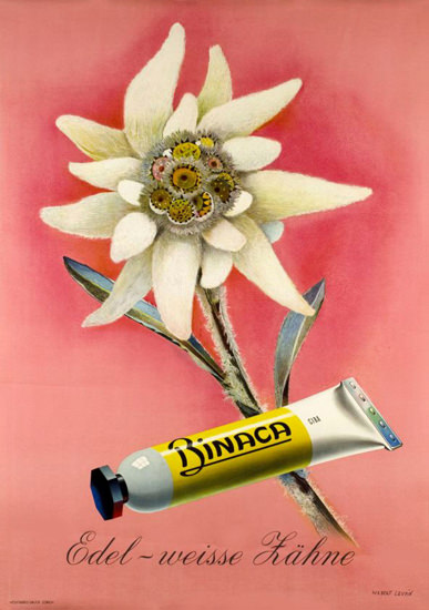 Binaca Weisse Zaehne 1942 Toothpaste | Vintage Ad and Cover Art 1891-1970