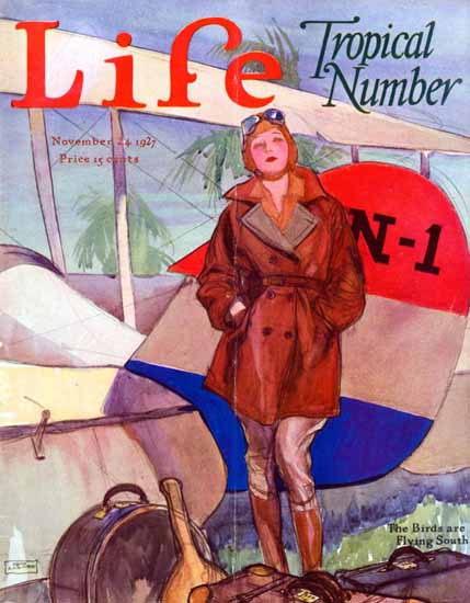 Birds are flying South Life Humor Magazine 1927-11-24 Copyright | Life Magazine Graphic Art Covers 1891-1936