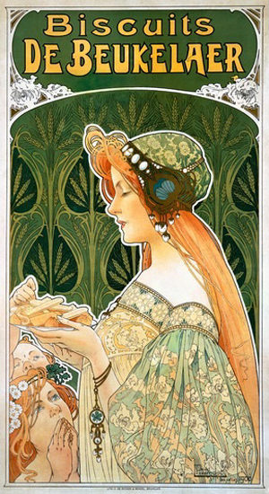 Biscuits De Beukelaer 1900 Art Nouveau | Sex Appeal Vintage Ads and Covers 1891-1970