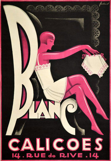 Blanc Calicoes 1935 Geneve Suisse Switzerland | Sex Appeal Vintage Ads and Covers 1891-1970