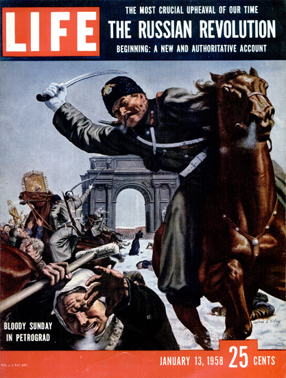 Bloody Sunday in Petrograd 13 Jan 1958 Copyright Life Magazine | Life Magazine Color Photo Covers 1937-1970