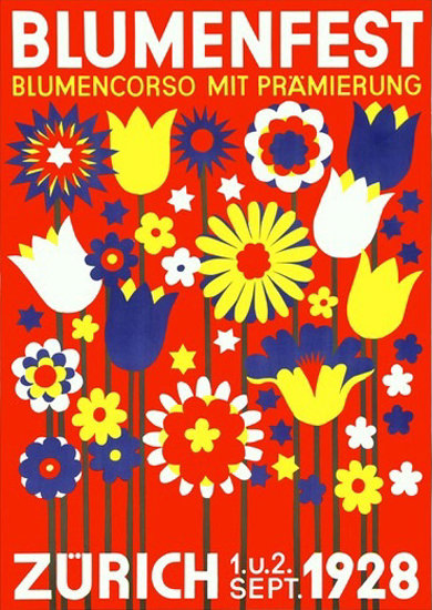 Blumenfest Zuerich 1928 Flowers Schweiz | Vintage Ad and Cover Art 1891-1970