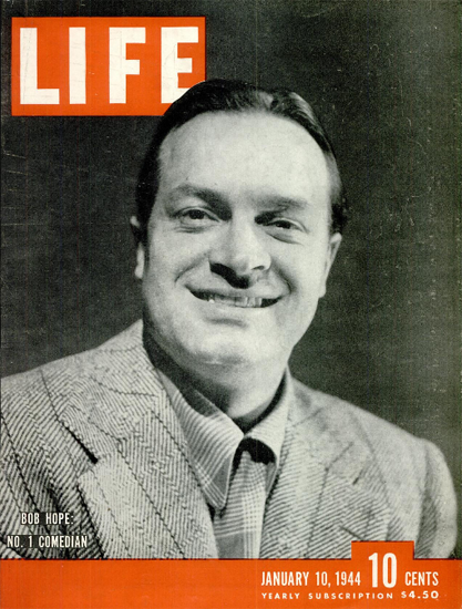 Bob Hope No 1 Comedian 10 Jan 1944 Copyright Life Magazine | Life Magazine BW Photo Covers 1936-1970