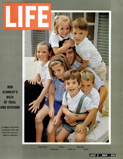 Bob Kennedy with his and JFK Kids 3 Jul 1964 Copyright Life Magazine | Life Magazine Color Photo Covers 1937-1970