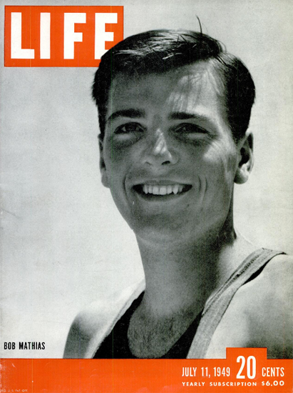 Bob Mathias 11 Jul 1949 Copyright Life Magazine | Life Magazine BW Photo Covers 1936-1970