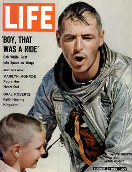 Bob White into Space on Wings 3 Aug 1962 Copyright Life Magazine | Life Magazine Color Photo Covers 1937-1970