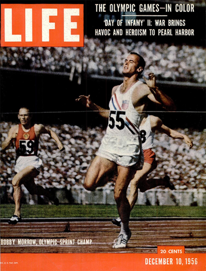 Bobby Morrow Sprint Champ 10 Dec 1956 Copyright Life Magazine | Life Magazine Color Photo Covers 1937-1970