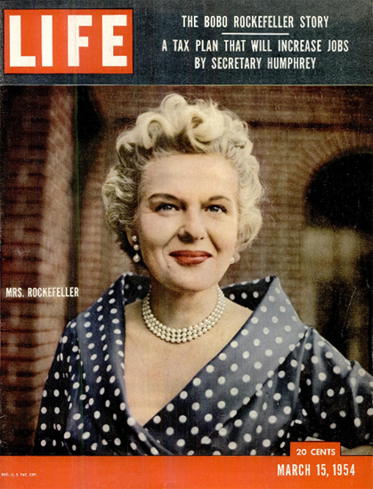 Bobo Rockefeller Barbara Sears 15 Mar 1954 Copyright Life Magazine | Life Magazine Color Photo Covers 1937-1970