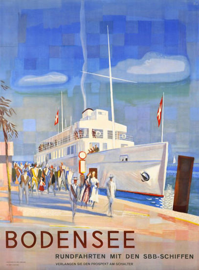 Bodensee Rundfahrten Switzerland 1948 Lake | Vintage Travel Posters 1891-1970