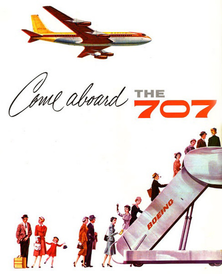 Boeing 707 Come Abord 1958 | Vintage Travel Posters 1891-1970