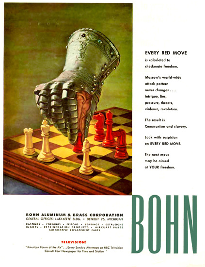 Bohn Aluminum Co Every Red Move | Vintage War Propaganda Posters 1891-1970