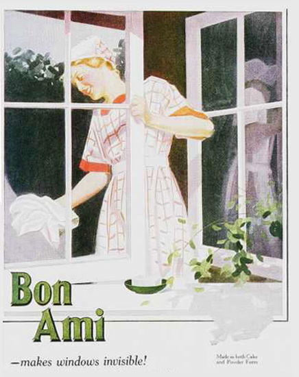 Bon Ami Makes Windows Invisible 1920s | Vintage Ad and Cover Art 1891-1970