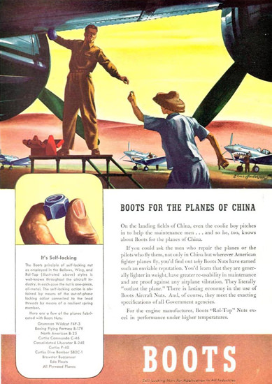 Boots Aircraft Nut Planes Of China 1942 | Vintage War Propaganda Posters 1891-1970