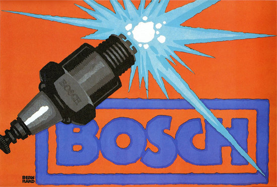 Bosch Spark Plugs 1914 Lucian Bernhard | Vintage Ad and Cover Art 1891-1970