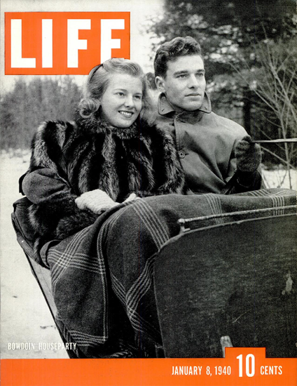 Bowdoin Houseparty 8 Jan 1940 Copyright Life Magazine | Life Magazine BW Photo Covers 1936-1970