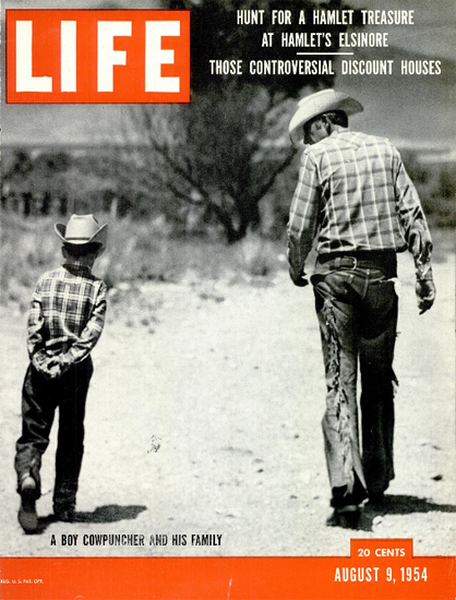 Boy Cowpuncher and his Family 9 Aug 1954 Copyright Life Magazine | Life Magazine BW Photo Covers 1936-1970