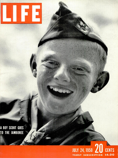 Boy Scout goes to the Jamboree 24 Jul 1950 Copyright Life Magazine | Life Magazine BW Photo Covers 1936-1970