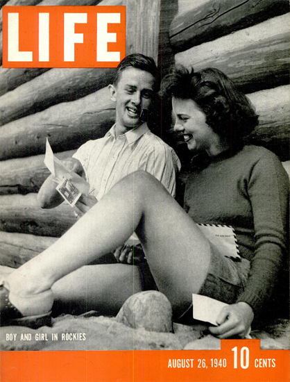 Boy and Girl in Rockies 26 Aug 1940 Copyright Life Magazine | Life Magazine BW Photo Covers 1936-1970