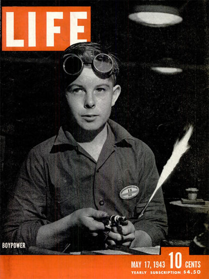 Boypower 17 May 1943 Copyright Life Magazine | Life Magazine BW Photo Covers 1936-1970