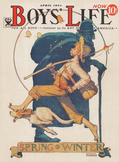 Boys Life April 1934 Norman Rockwell | 400 Norman Rockwell Magazine Covers 1913-1963