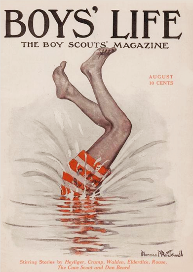 Boys Life August 1915 Norman Rockwell | 400 Norman Rockwell Magazine Covers 1913-1963