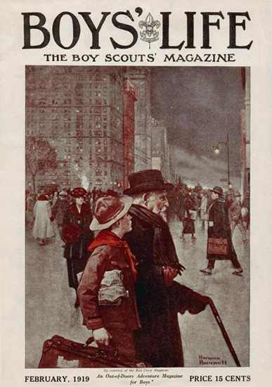 Boys Life February 1919 Norman Rockwell | 400 Norman Rockwell Magazine Covers 1913-1963