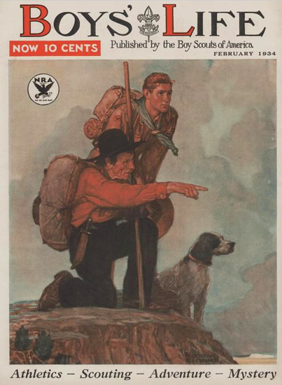 Boys Life February 1934 Norman Rockwell | 400 Norman Rockwell Magazine Covers 1913-1963