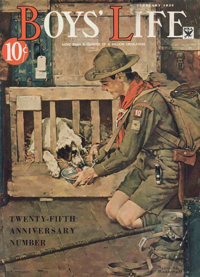 Boys Life February 1935 Norman Rockwell | 400 Norman Rockwell Magazine Covers 1913-1963