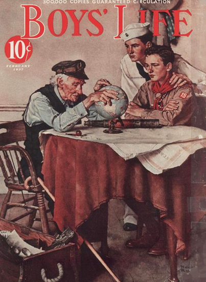 Boys Life February 1937 Norman Rockwell | 400 Norman Rockwell Magazine Covers 1913-1963