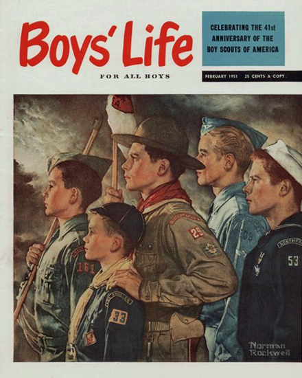 Boys Life February 1951 Norman Rockwell | 400 Norman Rockwell Magazine Covers 1913-1963