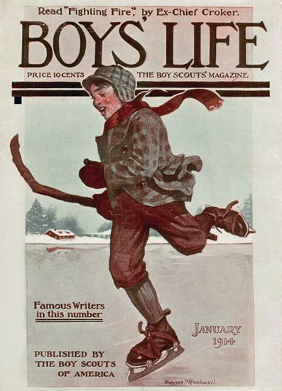 Boys Life January 1914 Norman Rockwell | 400 Norman Rockwell Magazine Covers 1913-1963