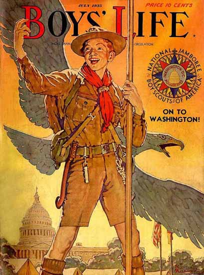 Boys Life July 1935 Norman Rockwell | 400 Norman Rockwell Magazine Covers 1913-1963