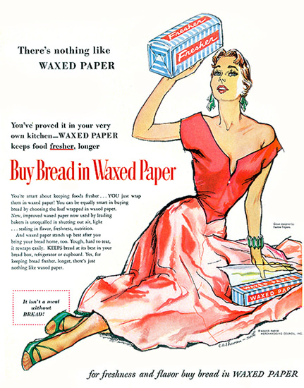 Bread In Waxed Paper | Sex Appeal Vintage Ads and Covers 1891-1970