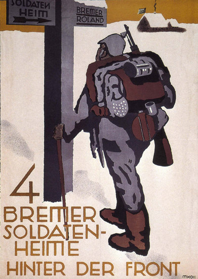 Bremer Soldaten-Heime Hinter Der Front Asylum | Vintage War Propaganda Posters 1891-1970