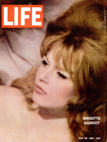 Brigitte Bardot Sex Siren from France 28 Jul 1961 Copyright Life Magazine | Life Magazine Color Photo Covers 1937-1970