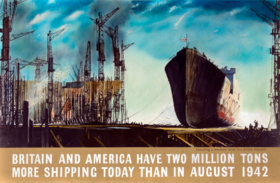 Britain And American Shipping | Vintage War Propaganda Posters 1891-1970