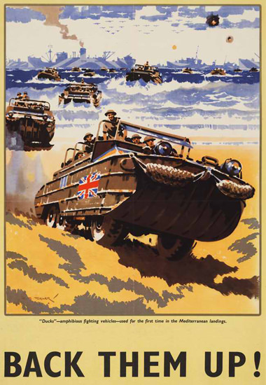 British Armed Forces Back Them Up 03 | Vintage War Propaganda Posters 1891-1970