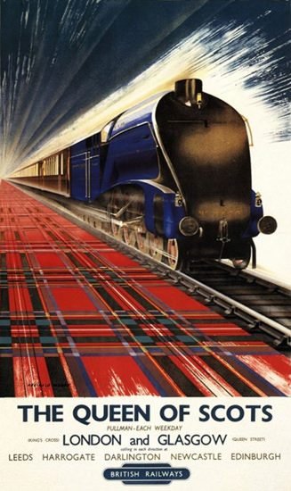 British Railways Queen Of Scots Pullman 1940s | Vintage Travel Posters 1891-1970