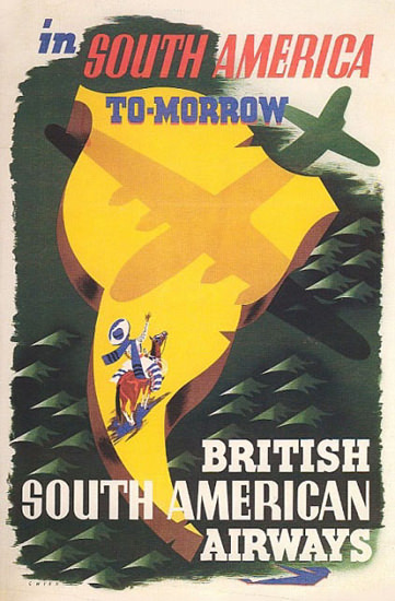 British South American Airways 1947 | Vintage Travel Posters 1891-1970