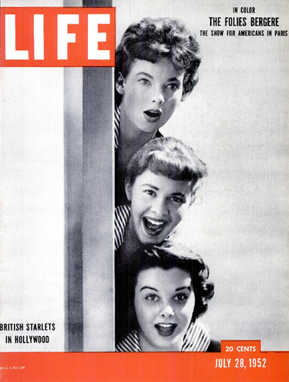 British Starlets in Hollywood 28 Jul 1952 Copyright Life Magazine | Life Magazine BW Photo Covers 1936-1970