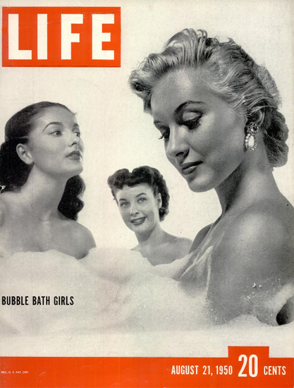 Bubble Bath Girls 21 Aug 1950 Copyright Life Magazine | Life Magazine BW Photo Covers 1936-1970