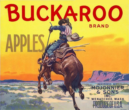 Buckaroo Apples Wanatchee Bucking Bronco | Vintage Ad and Cover Art 1891-1970