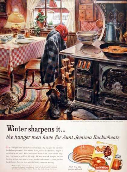 Buckwheats Pancakes Aunt Jemina Winter | Vintage Ad and Cover Art 1891-1970