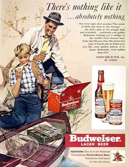 Budweiser Beer 1950 Absolutely Nothing | Vintage Ad and Cover Art 1891-1970