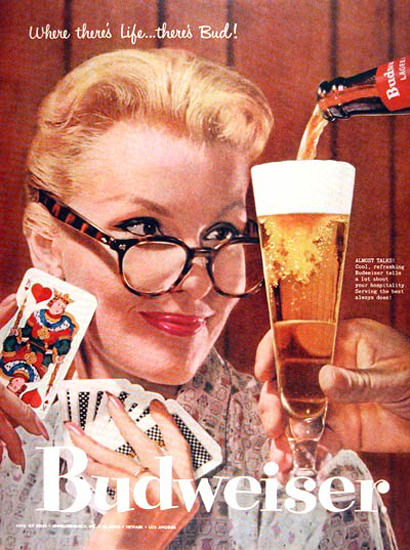 Budweiser Beer 1957 Theres Life Card Player | Sex Appeal Vintage Ads and Covers 1891-1970